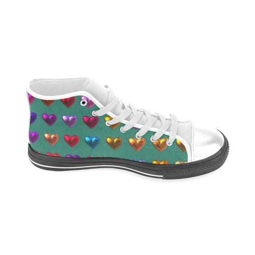 shiny hearts 5 Men’s Classic High Top Canvas Shoes (Model 017)