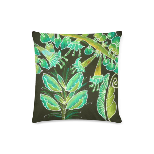 Irish Garden, Lime Green Flowers Dance in Joy Custom Zippered Pillow Case 16"x16" (one side)