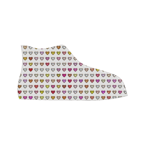 shiny hearts 7 Men’s Classic High Top Canvas Shoes (Model 017)