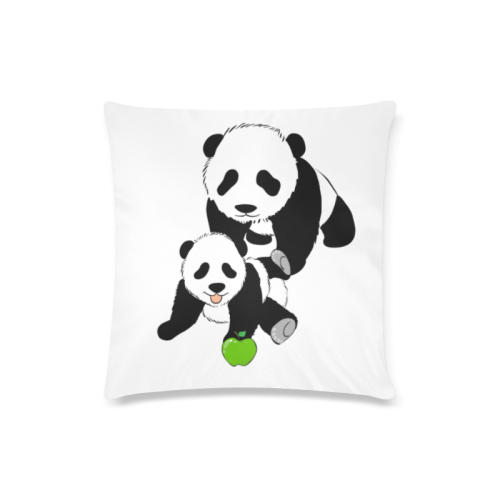 Mother and Baby Panda Custom Zippered Pillow Case 16"x16"(Twin Sides)