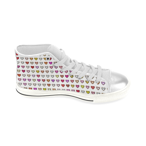 shiny hearts 7 Women's Classic High Top Canvas Shoes (Model 017)
