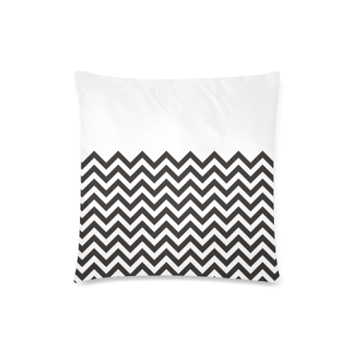 HIPSTER zigzag chevron pattern black & white Custom Zippered Pillow Case 18"x18" (one side)