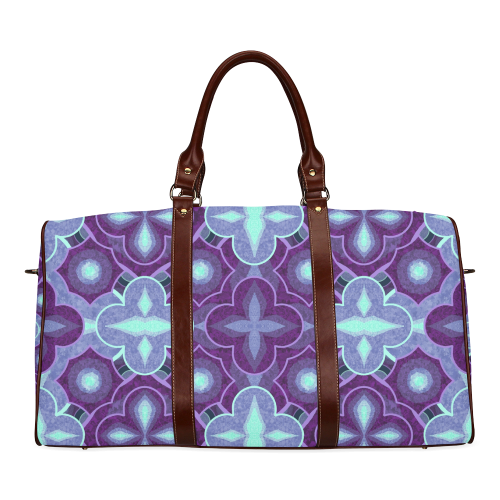 Purple blue pattern Waterproof Travel Bag/Small (Model 1639)