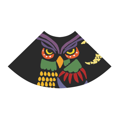 Colorful Owl and Moon Abstract Atalanta Sundress (Model D04)