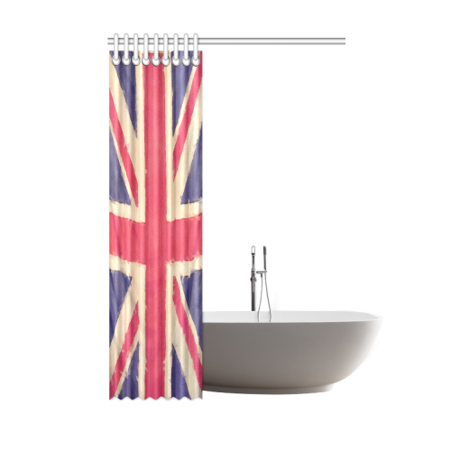 British UNION JACK flag grunge style Shower Curtain 48"x72"