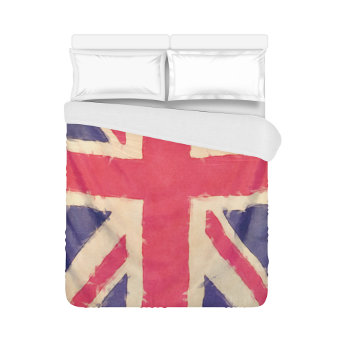 British UNION JACK flag grunge style Duvet Cover 86"x70" ( All-over-print)