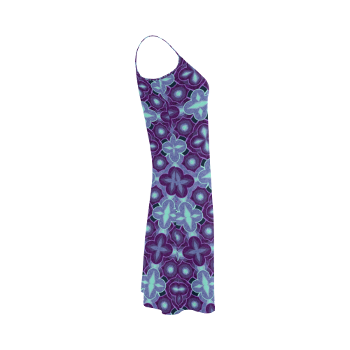 Purple blue seamless pattern Alcestis Slip Dress (Model D05)