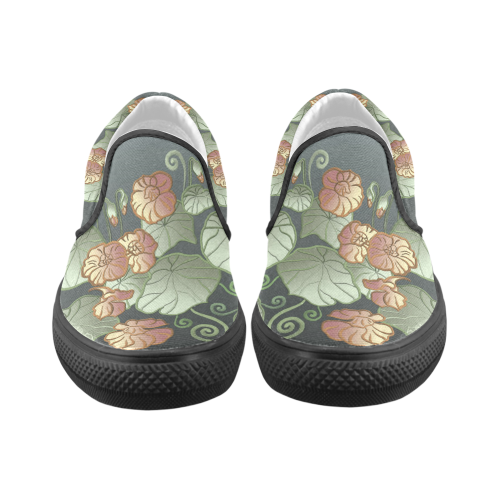 Art Nouveau Garden Men's Unusual Slip-on Canvas Shoes (Model 019)