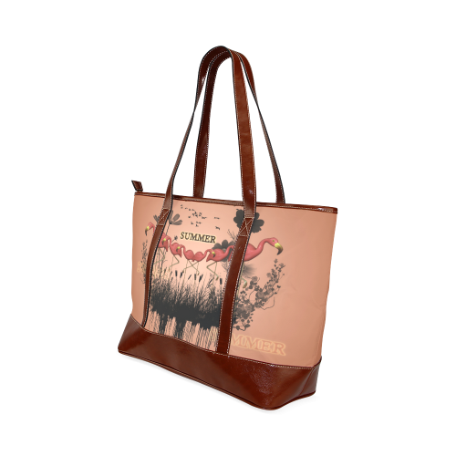 Summer design with flamingo Tote Handbag (Model 1642)