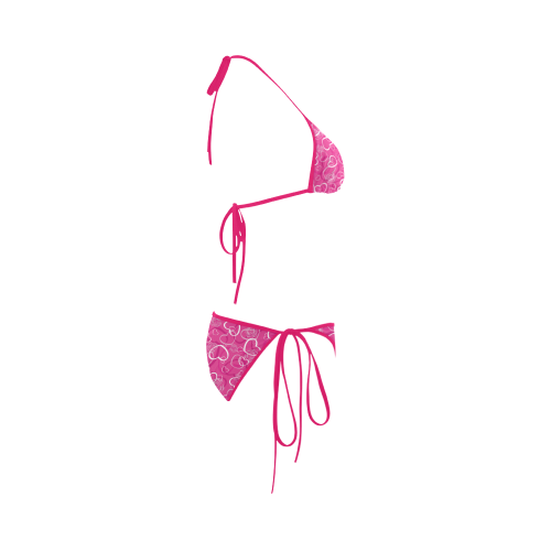 Hearts and Roses Pink Custom Bikini Swimsuit