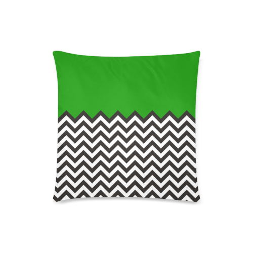 HIPSTER zigzag chevron pattern black & white Custom Zippered Pillow Case 18"x18"(Twin Sides)