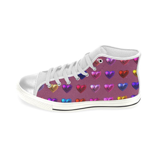 shiny hearts 3 Women's Classic High Top Canvas Shoes (Model 017)