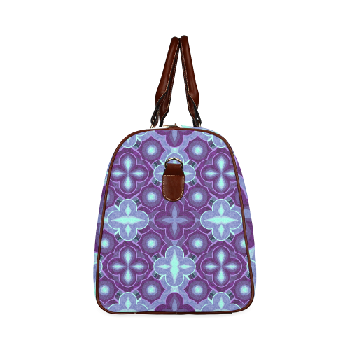 Purple blue pattern Waterproof Travel Bag/Small (Model 1639)