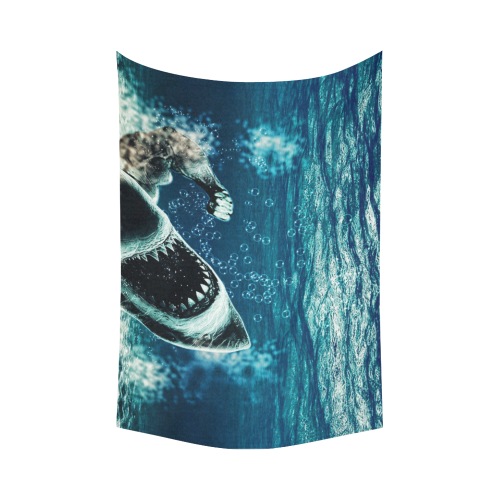 Shark Cotton Linen Wall Tapestry 90"x 60"