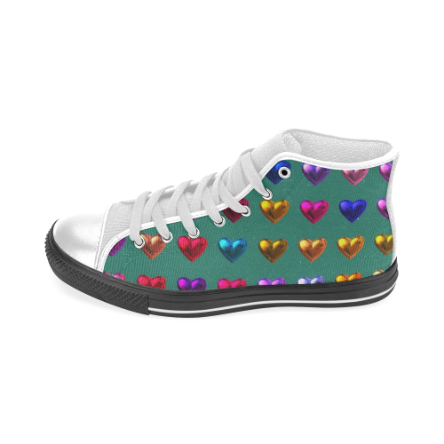 shiny hearts 5 Men’s Classic High Top Canvas Shoes (Model 017)