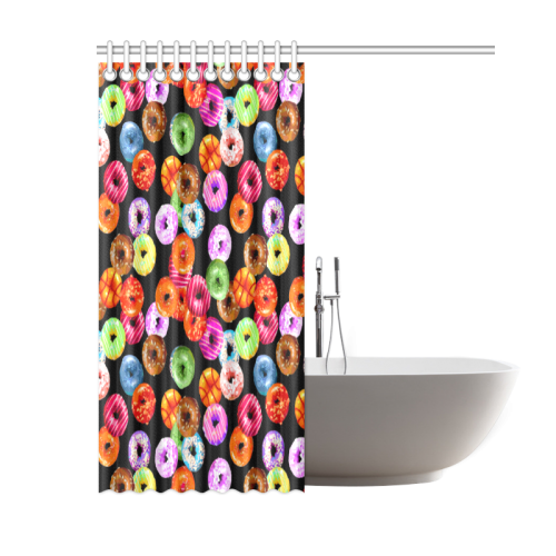 Colorful Yummy DONUTS pattern Shower Curtain 60"x72"