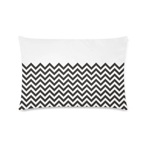 HIPSTER zigzag chevron pattern black & white Custom Zippered Pillow Case 16"x24"(Twin Sides)