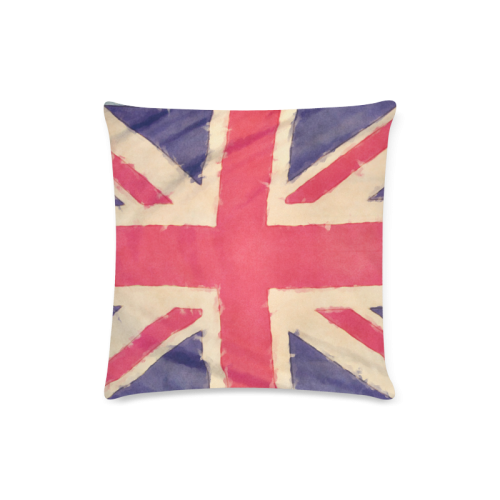 British UNION JACK flag grunge style Custom Zippered Pillow Case 16"x16"(Twin Sides)