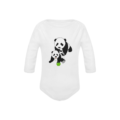 Mother and Baby Panda Baby Powder Organic Long Sleeve One Piece (Model T27)