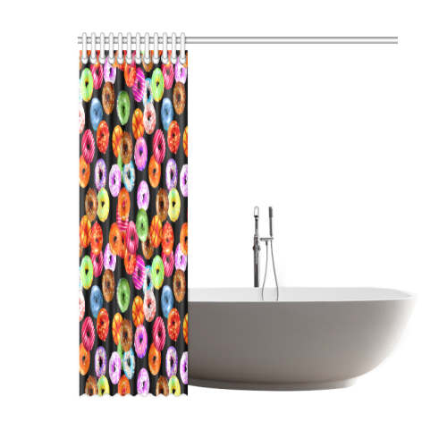 Colorful Yummy DONUTS pattern Shower Curtain 60"x72"