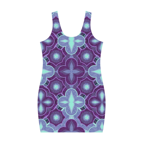 Purple blue pattern Medea Vest Dress (Model D06)