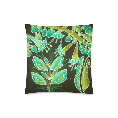 Irish Garden, Lime Green Flowers Dance in Joy Custom Zippered Pillow Case 18"x18"(Twin Sides)