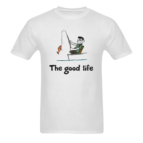 Good Life - Fishing Men's T-Shirt in USA Size (Two Sides Printing)