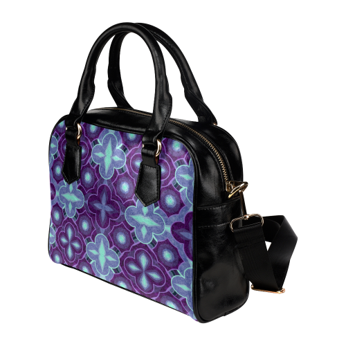 Purple blue pattern Shoulder Handbag (Model 1634)