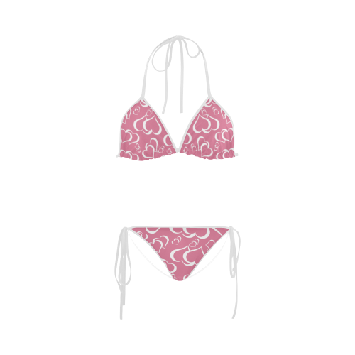 Hearts on Pink Custom Bikini Swimsuit