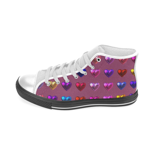 shiny hearts 3 Men’s Classic High Top Canvas Shoes (Model 017)