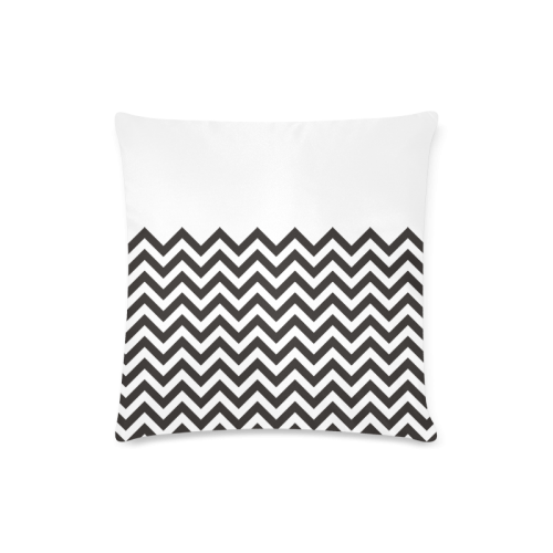 HIPSTER zigzag chevron pattern black & white Custom Zippered Pillow Case 16"x16" (one side)