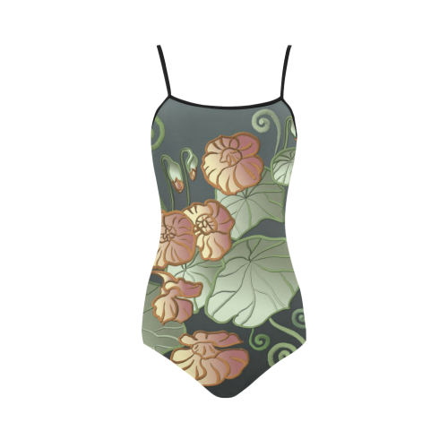 Art Nouveau Garden Strap Swimsuit ( Model S05)
