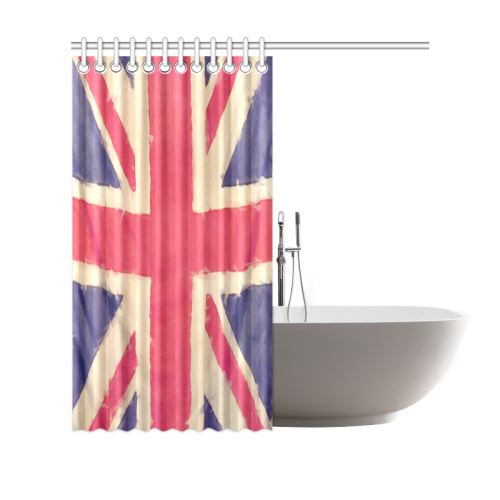 British UNION JACK flag grunge style Shower Curtain 69"x70"