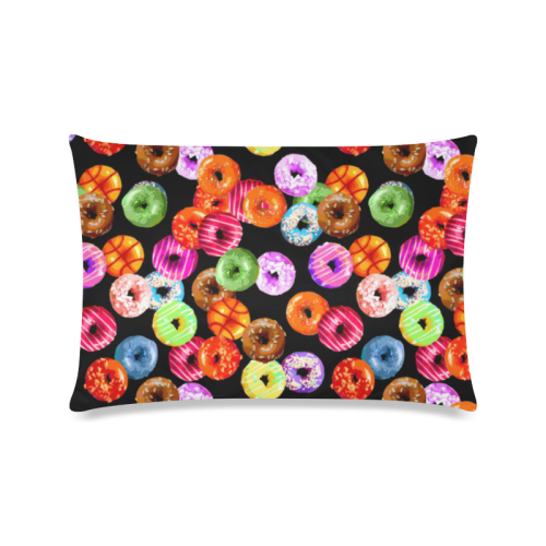 Colorful Yummy DONUTS pattern Custom Zippered Pillow Case 16"x24"(Twin Sides)