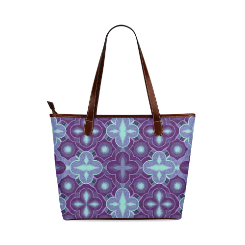 Purple blue pattern Shoulder Tote Bag (Model 1646)