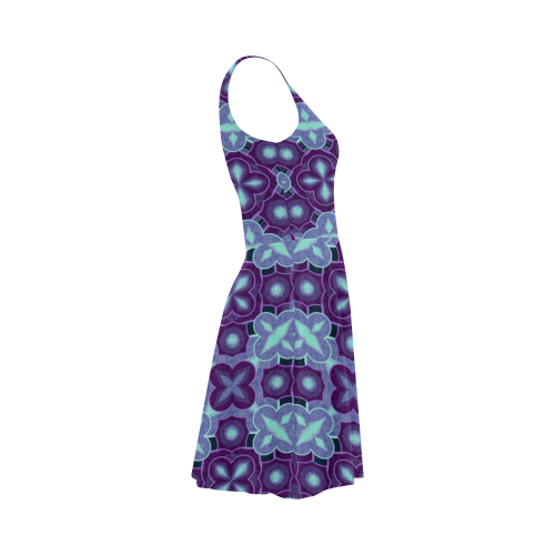 Purple blue seamless pattern Atalanta Sundress (Model D04)