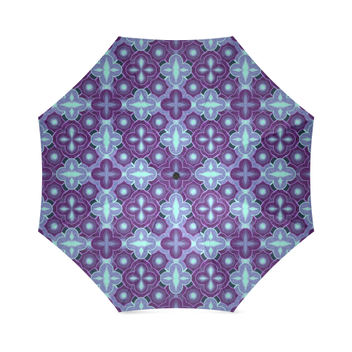 Purple blue seamless pattern Foldable Umbrella (Model U01)