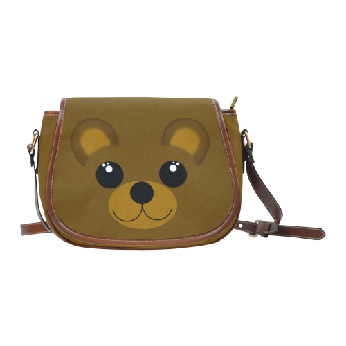 Kawaii Brown Bear Saddle Bag/Small (Model 1649) Full Customization