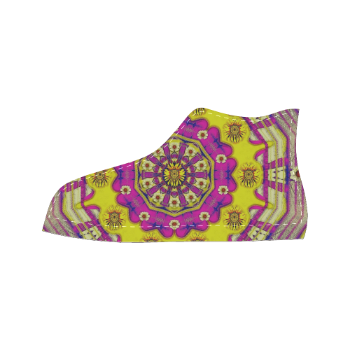 Celebrating summer in soul and mind mandala style Women's Classic High Top Canvas Shoes (Model 017)