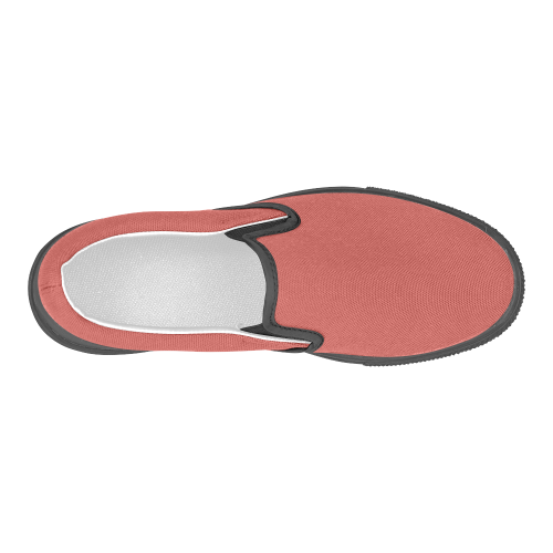 Aurora Red Men's Slip-on Canvas Shoes (Model 019)