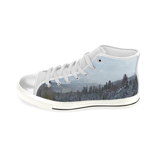 Winter Wonderland Women's Classic High Top Canvas Shoes (Model 017)