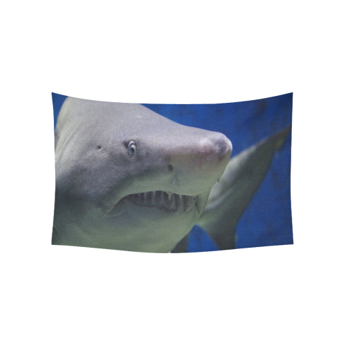 Great White Shark Attack Cotton Linen Wall Tapestry 60"x 40"