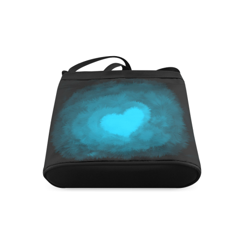 Blue Fluffy Heart Crossbody Bags (Model 1613)