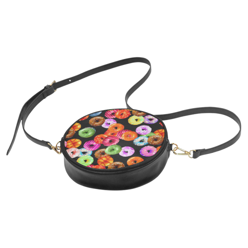 Colorful Yummy DONUTS pattern Round Sling Bag (Model 1647)