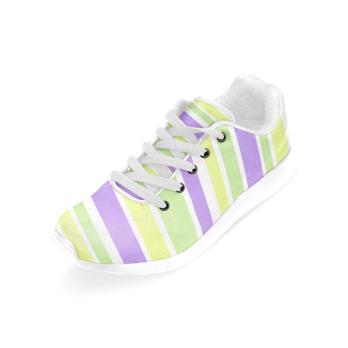 Yellow Purple Green Stripes Men’s Running Shoes (Model 020)