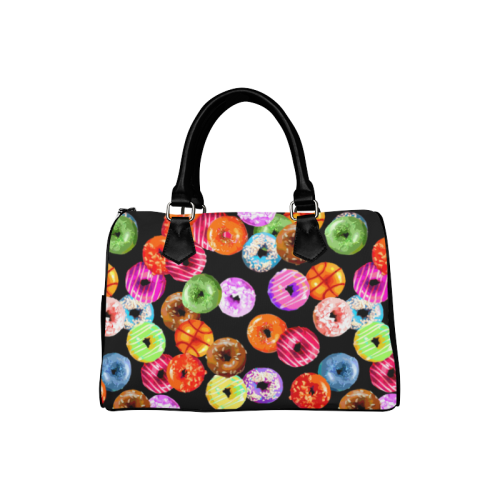 Colorful Yummy DONUTS pattern Boston Handbag (Model 1621)