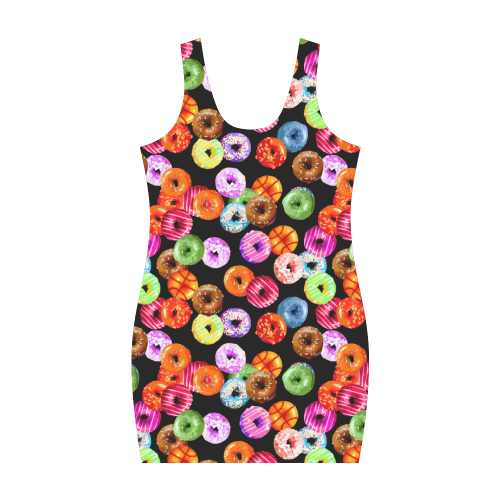 Colorful Yummy DONUTS pattern Medea Vest Dress (Model D06)