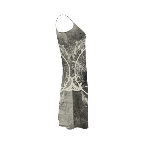 The crow with flowers, vintage design Alcestis Slip Dress (Model D05)