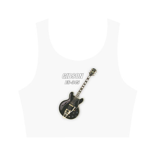 Black gibson-es-345 Women's Crop Top (Model T42)