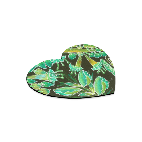 Irish Garden, Lime Green Flowers Dance in Joy Heart-shaped Mousepad